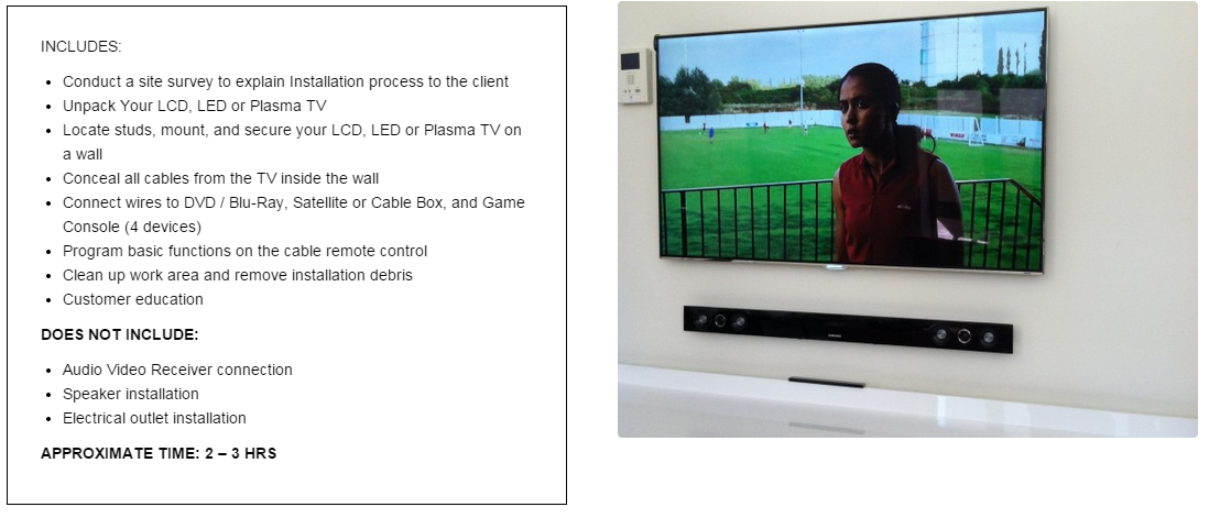 lcd tv installation service